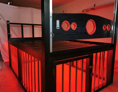 Bondage Bed With Cage And Light Bedroom Fetish Bed Fetish Etsy