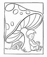 Coloring Pages Pixie Fantasy Fairy Mushroom Printable Sheets Kids Fairies Pixies Medieval Cartoon Under Mythical Mushrooms Elves Brownies Elf Color sketch template