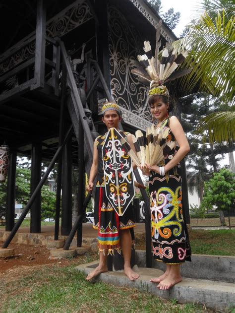 pakaian adat kalimantan timur kebudayaan pinterest indonesia borneo and balikpapan