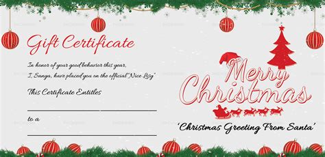 printable christmas certificate templates customize  print