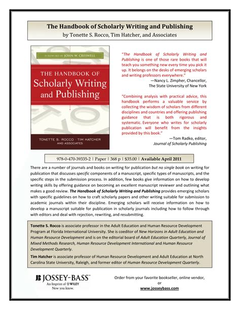 handbook  scholarly writing  publishing