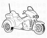 Trike Motorcycle Svg Outline Clipart Silhouette Cricut sketch template