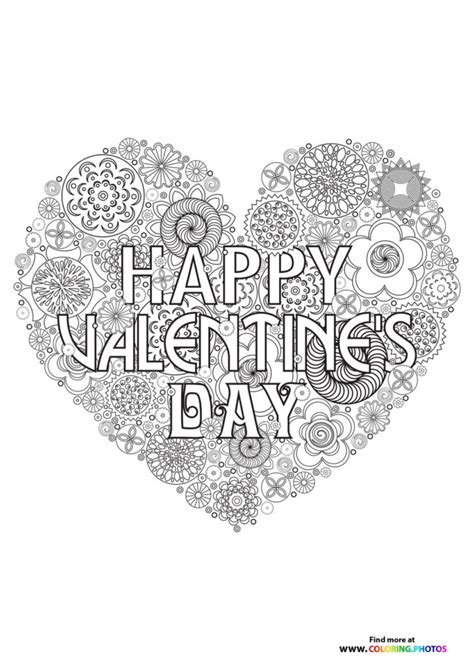 happy valentines day mandala coloring pages  kids