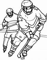 Hockey Coloring Player Pages Goalie Chasing Opponent Mask Printable Nhl Color Print Getcolorings Netart sketch template
