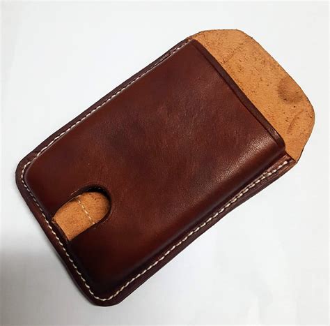 custom leather cell phone case open top carry etsy
