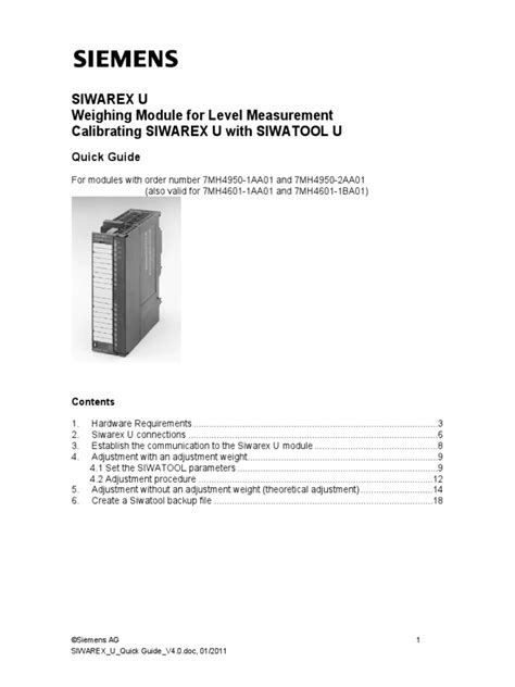 siwarex  quick guide   dokumentips