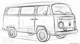 Vw Bus Drawing Draw Drawings Hippie Van Step Line Volkswagen Tutorials Minibus Supercoloring Coloring Easy Paintingvalley Dibujo 3d Explore Choose sketch template