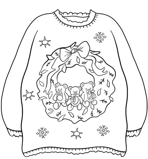 sweater coloring sheet coloring pages