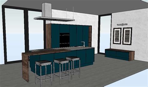 creative kitchen interior  model cad drawing details skp file cadbull
