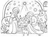 Nativity Scene Drawing Line Christmas Coloring Pages Manger Getdrawings Visit School Choose Board sketch template