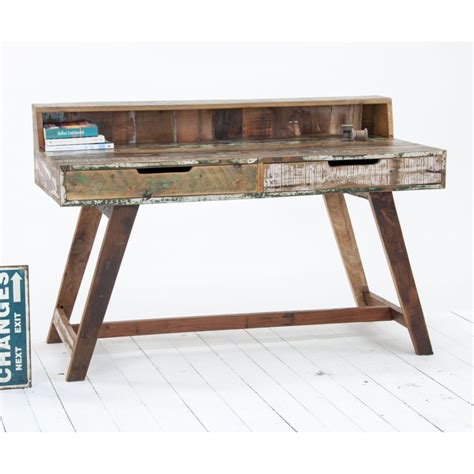 driftwood reclaimed wood office furniture writing desk