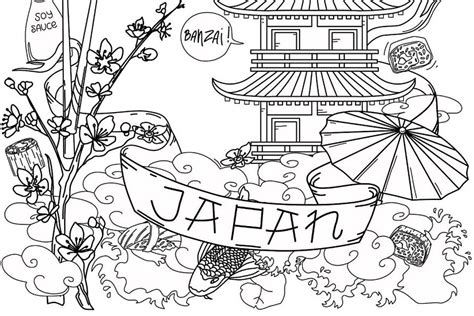 japan coloring pages  printable coloring pages  japan  food  places  people