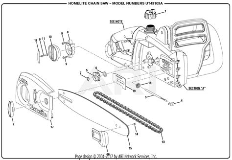 homelite hcsa exploded diagram  chainsaw  components