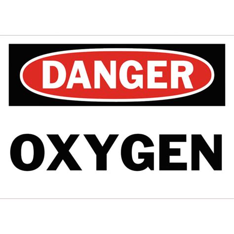 danger oxygen safety sign