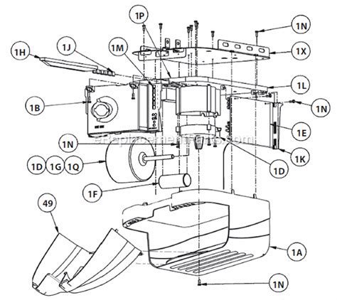 genie  parts list  diagram ereplacementpartscom