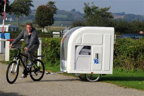 foldable bicycle camper lets   comfortably   road
