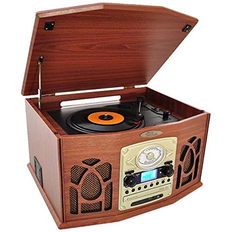 pyle ptcdsubtbw bluetooth turntable system retro vintage classic style vinyl record player