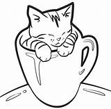 Coloring Pages Cat Big Getcolorings Cup sketch template