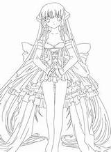 Colouring Chobits sketch template