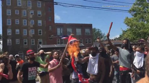 counterprotesters in charlottesville va burned a