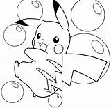Pikachu Coloring Pages Pokemon Thunderbolt Attack Color Print sketch template