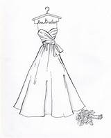 Dress Wedding Drawing Fashion Sketch Coloring Simple Dresses Easy Drawings Sketches Gown Pages Cap Graduation Custom Beautiful Prom Etsy Di sketch template