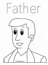 Father Word Tracing Coloring sketch template