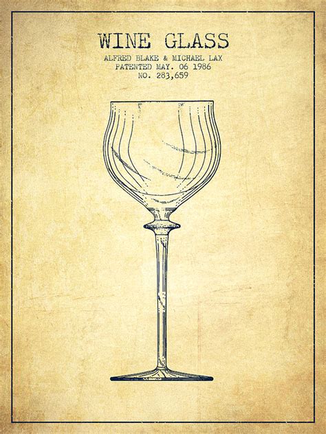 Wine Glass Patent From 1986 Vintage Digital Art By Aged