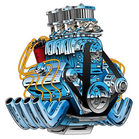 V8 Drag Racing Muscle Car Hot Rod Motor Cartoon Download