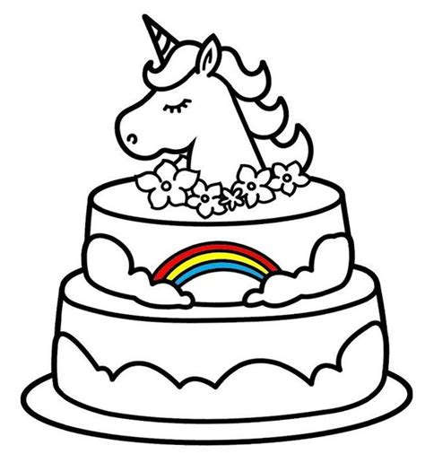 unicorn cake printable coloring pages gregg imgrund