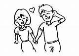 Coloring Large Couple sketch template