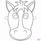 Horse Mask Printable Coloring Animal Pages Masks Kids Supercoloring sketch template