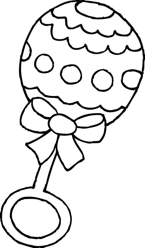 baby rattle coloring page  clip art