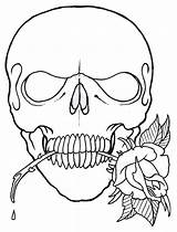 Outline Outlines Drawing Rose Skull Tattoo Drawings Tattoos Cool Designs Lines Roses Traditional Vikingtattoo Skulls Coloring Pages Halloween sketch template