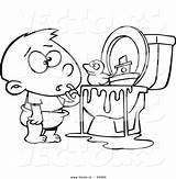 Toilet Coloring Cartoon Outline Toys Pages Boy Bathroom Kids Potty Ron Leishman Vector Outlined Color Royalty Print Clipart Room Toilets sketch template