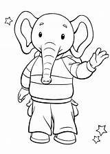 Elephant Rupert Bear Pages Coloring Edward Trunk Friend Color sketch template