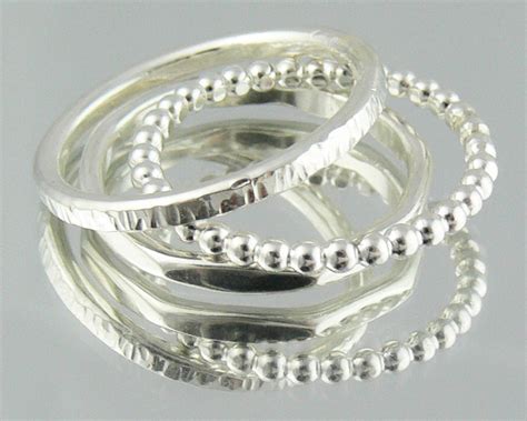 sterling silver stacking ring set size 6 size l