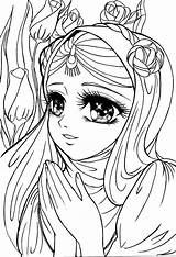 Hijab Princess Coloring Anime Deviantart Drawings sketch template