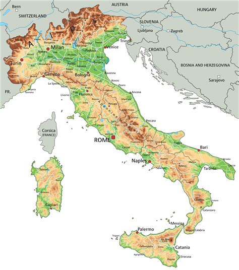 italien karte wichtige staedte regionen und landkarten