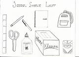 School Supplies Drawing Supply Clipart Chiefs Kc Sketch Getdrawings sketch template