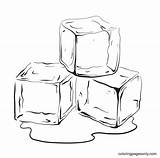 Cube Cubes Ijsblokjes Ghiaccio Cubetti Melting Getrokken Disegnati sketch template