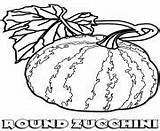 Coloring Pages Vegetable Zucchini Round sketch template