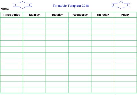 timetable template  schooltimetabletemplateword  blank
