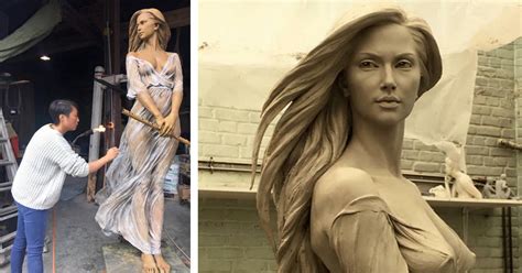 artist crafts realistic sculptures modeled after renaissance techniques