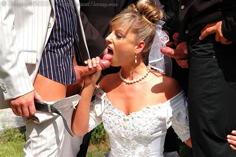 slutty bride miss piss gets gang banged cum covered and pissed on outdoors