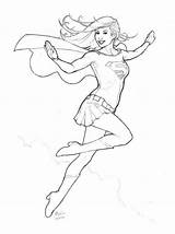 Supergirl Superwoman Woman Colouring Koen sketch template