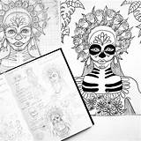 Pages Catrina Coloring Getcolorings Girl Skull sketch template