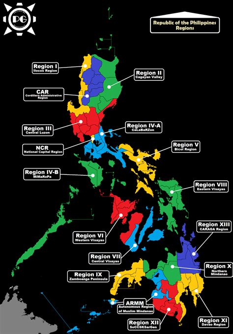 philippine regions map travel   philippines