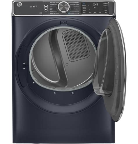 ge gfdespnrs sapphire blue  cu ft capacity smart front load electric dryer  steam