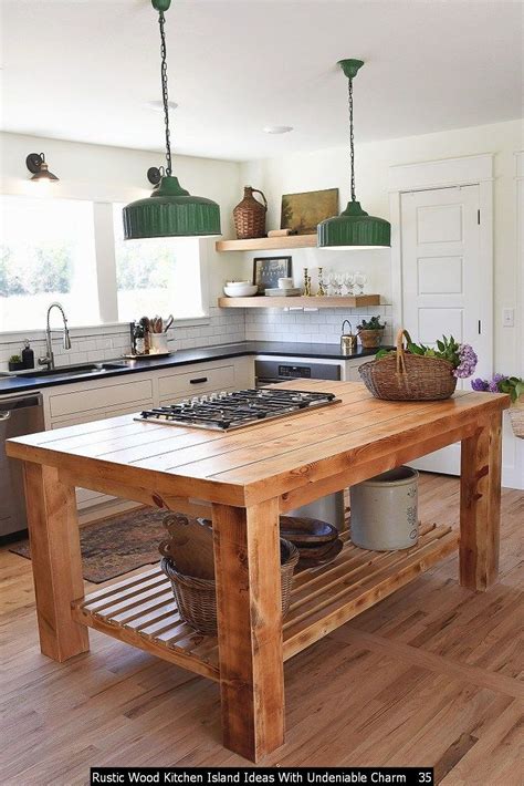 rustic wood kitchen island ideas  undeniable charm trenduhome